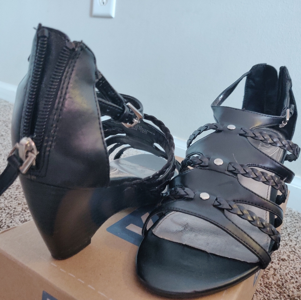 Black strappy heels